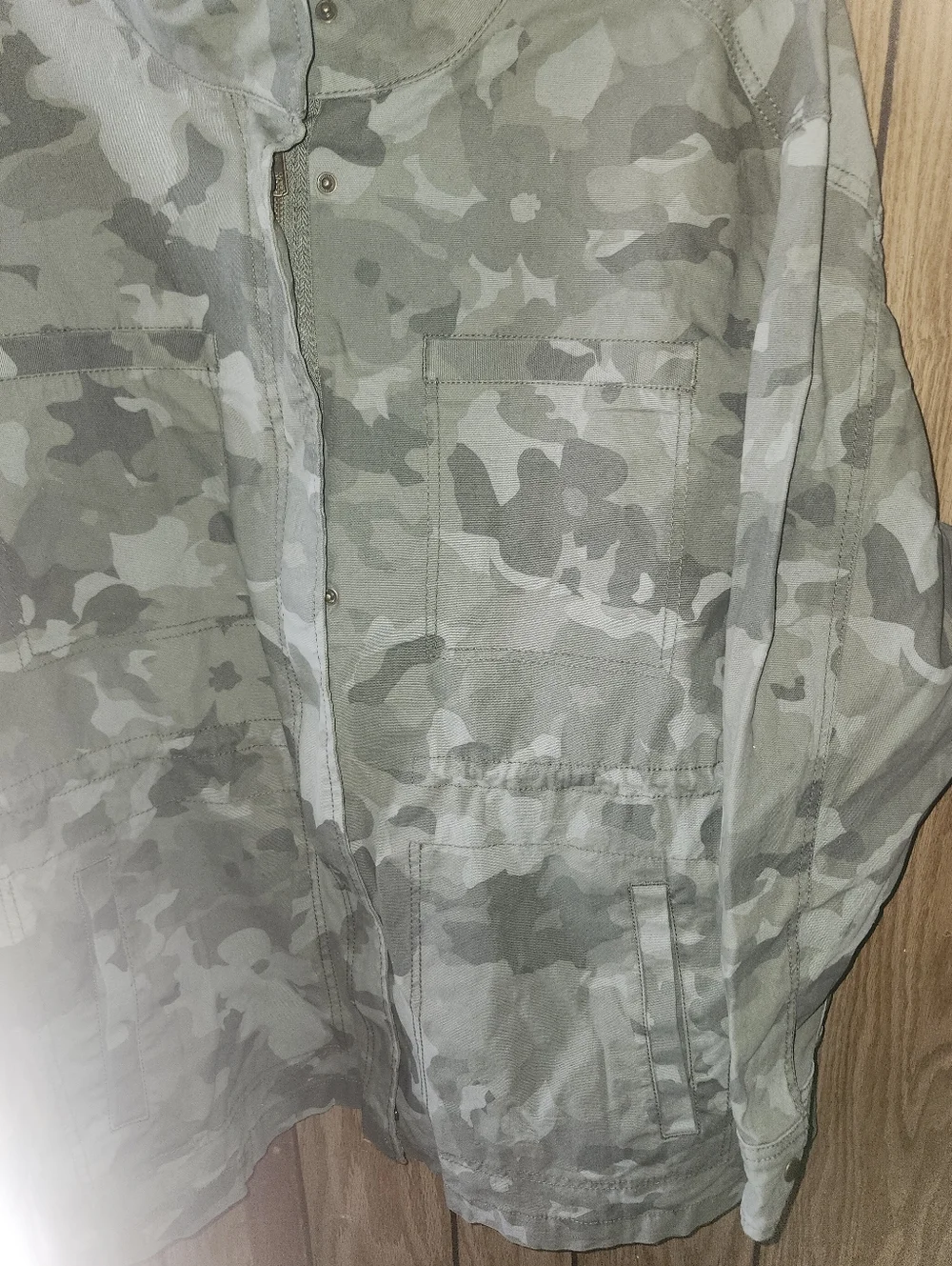 Old Navy Dark Olive Camo Utility Jacket XXL Contemporary Streetwear Military Chi